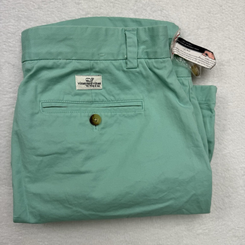 Vineyard Vines Breaker Shorts Size 34 Aqua Chino Flat Front Casual - Picture 7 of 8